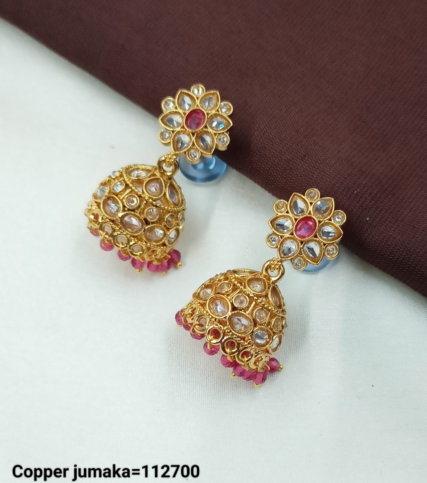 Elegant Traditional Jhumka Earrings with Stone Embellishments for Women